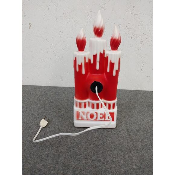 Vtg CANDLES BLOW MOLD CHRISTMAS NOEL 13” DAPOL USA LIGHT UP - Picture 4 of 4